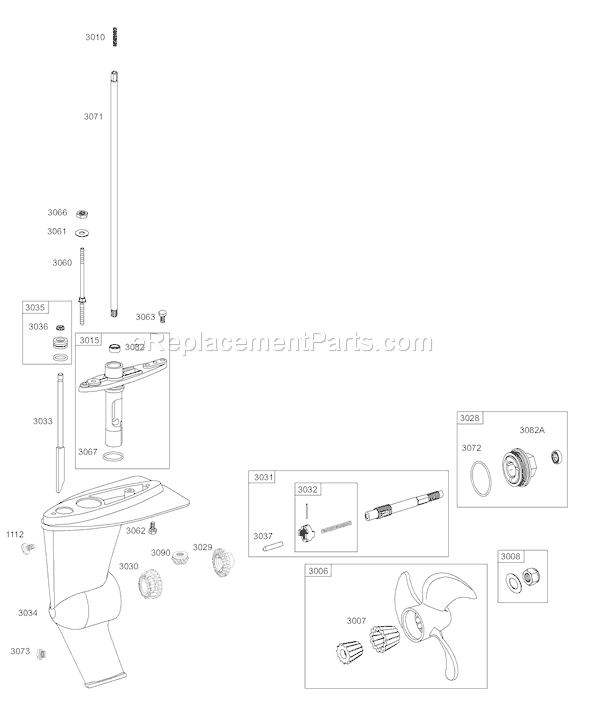 Page H Diagram and Parts List for AA0101-0001  Briggs and Stratton Engine